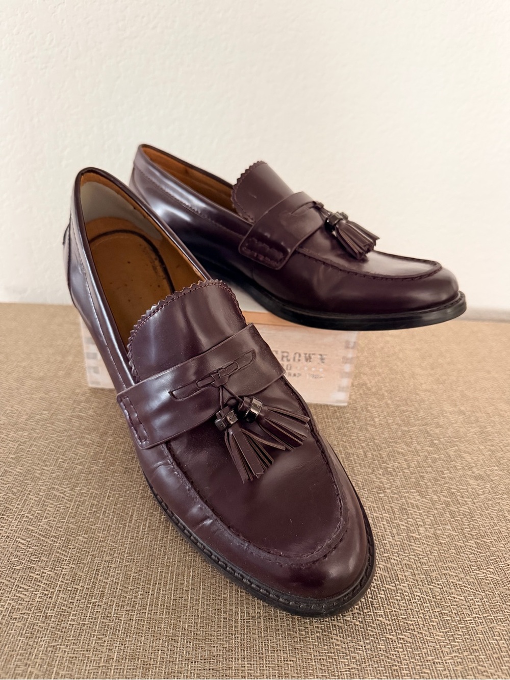 Coach Burgundy Tassel Penny Loafers, sz 10M